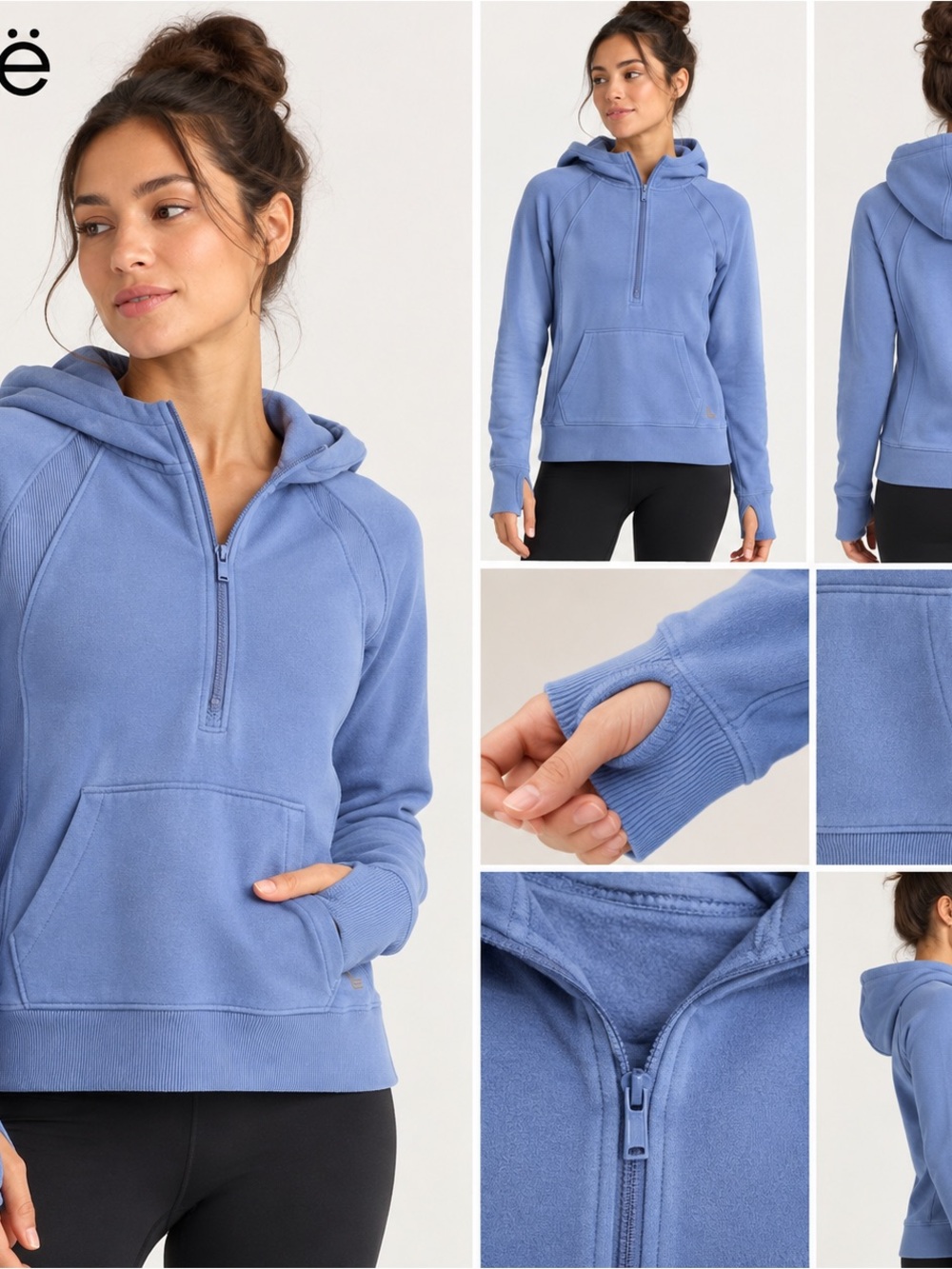 Lolë Blue Half-Zip Hoodie – XS